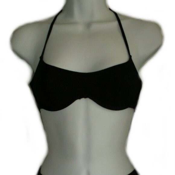 Robin Piccone Black High Cut Leg Bikini - Sz S - NEW - Picture 5 of 9